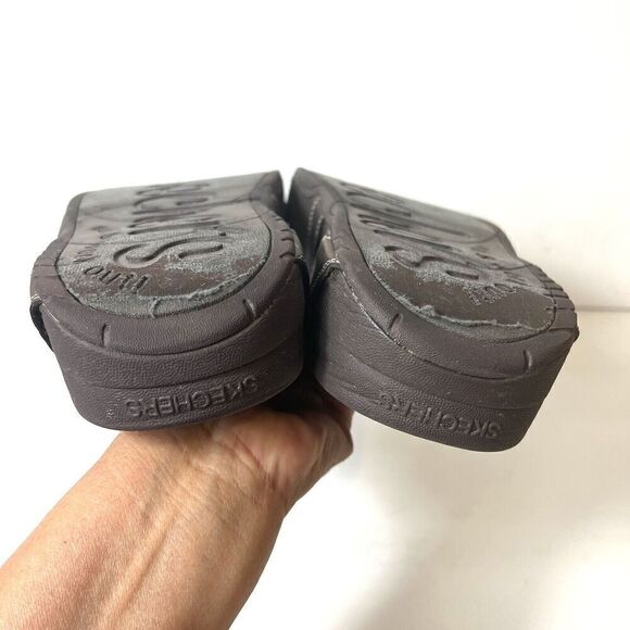 Skechers Tone-ups Wedge Flip Flop Womens 11 Brown Multicolor Woven Thong Sandals - Picture 8 of 11